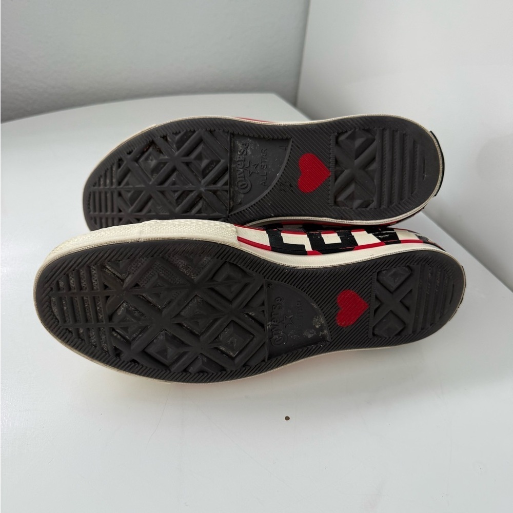 Converse Charcoal High-Tops with Red Heart Accent - Picture 8 of 8